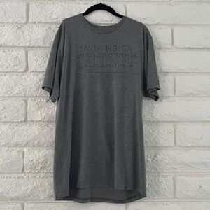 Tavik Mens T Shirt Heather Grey Large Lettered Design Graphic